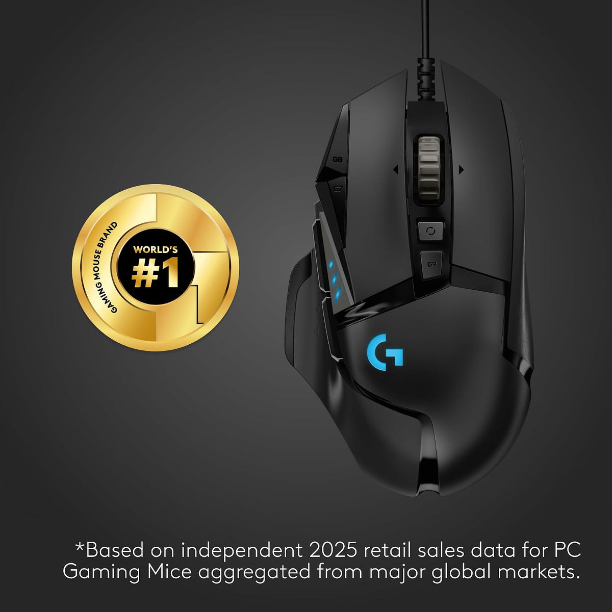 Logitech G502 Hero Wired Gaming Mouse - Black