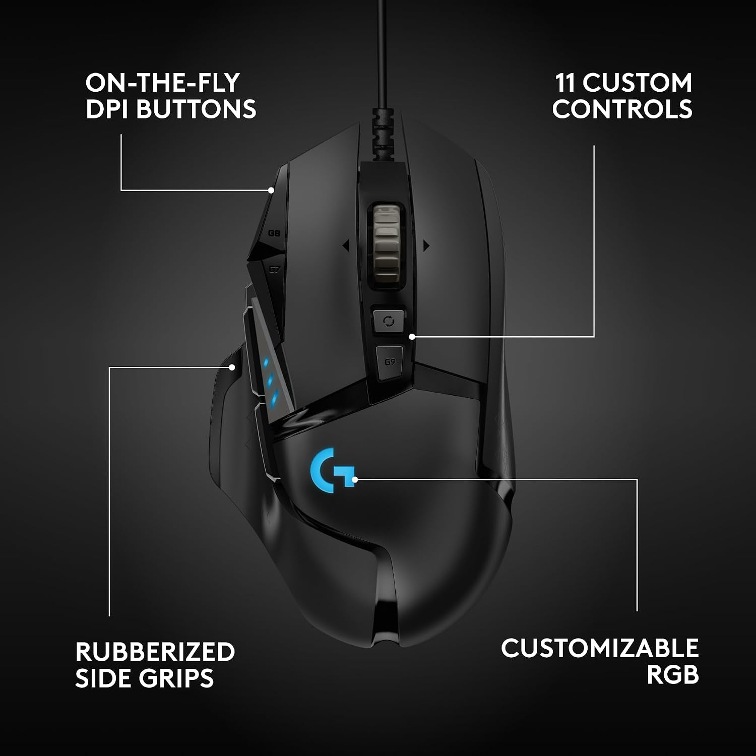 Logitech G502 Hero Wired Gaming Mouse - Black