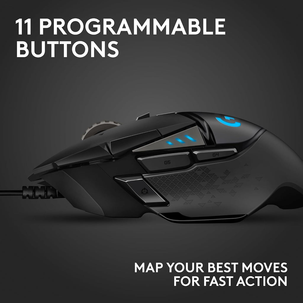 Logitech G502 Hero Wired Gaming Mouse - Black